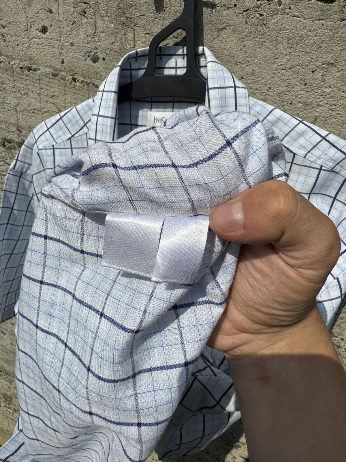 Yves Saint Laurent Vintage YSL Shiprt Sleeve Check Shirt Size US XL / EU 56 / 4 - 15 Thumbnail