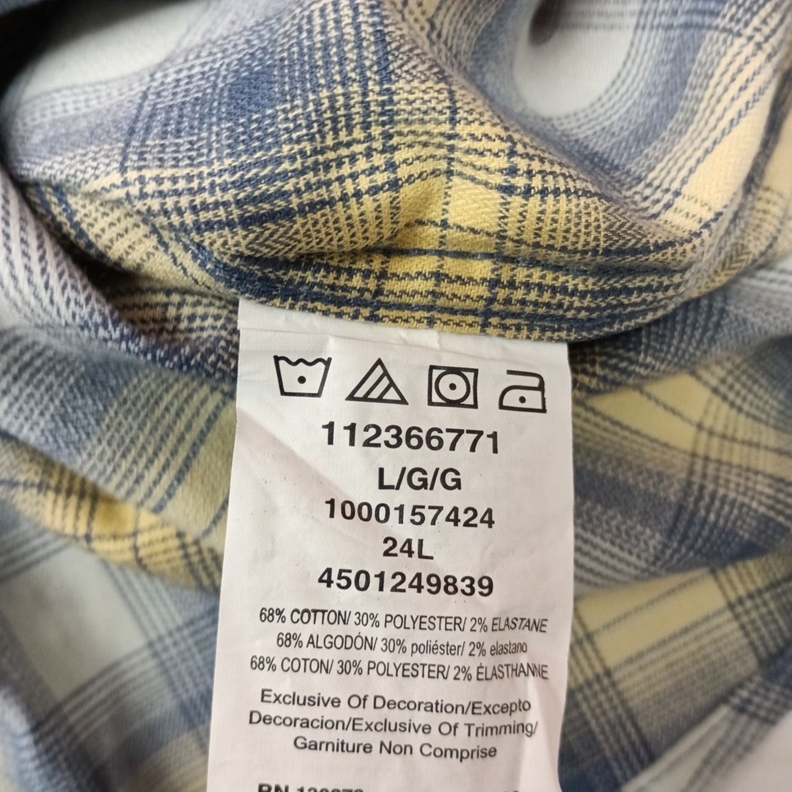 Wrangler Wrangler Cowboy Wash Shirt Mens Size L Sky Blue Yellow Plaid Size US L / EU 52-54 / 3 - 7 Thumbnail