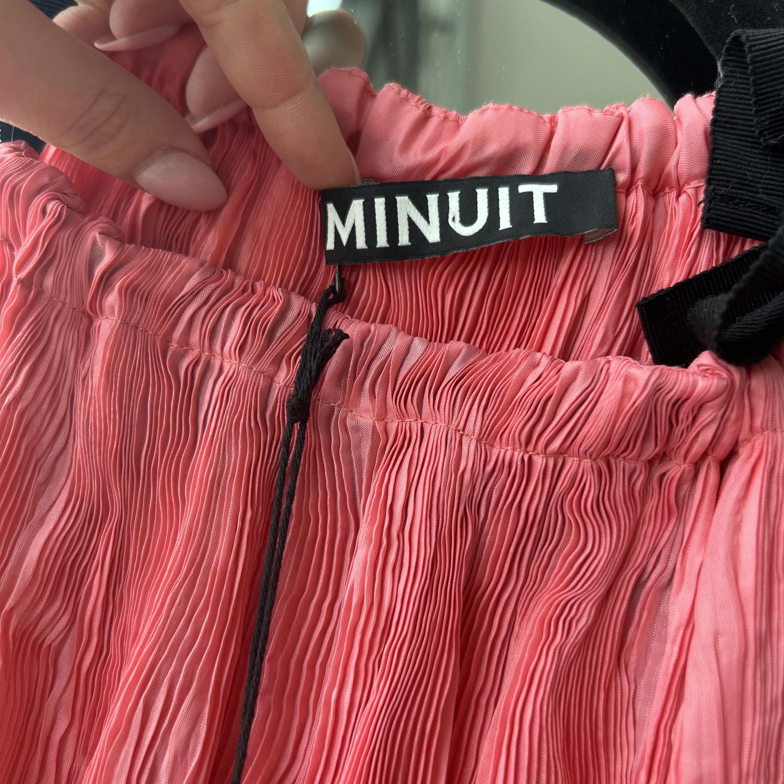 Designer Chic Pink Pleated Midi Dress by MINUIT Size M / US 6-8 / IT 42-44 - 3 Thumbnail