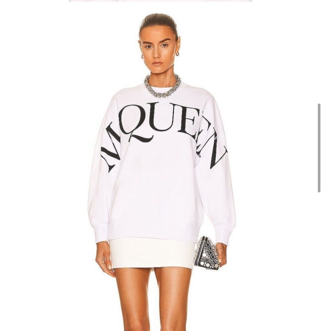 Alexander McQueen Alexander McQueen Oversized Logo Sweatshirt – White Size US L / EU 52-54 / 3 - 5 Thumbnail