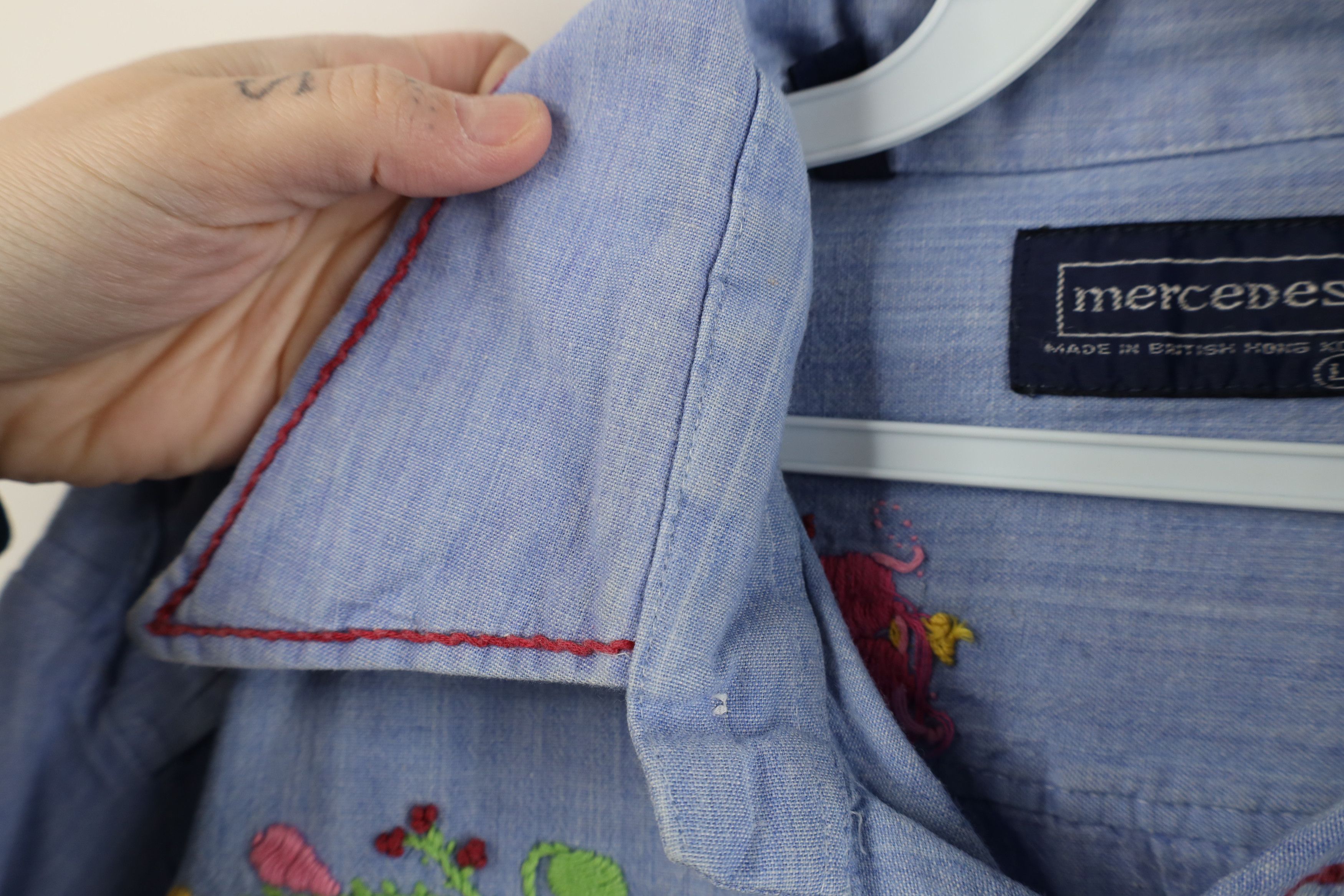 Vintage Vintage 70s Streetwear Embroidered Flower Button Shirt Size L / US 10 / IT 46 - 8 Thumbnail