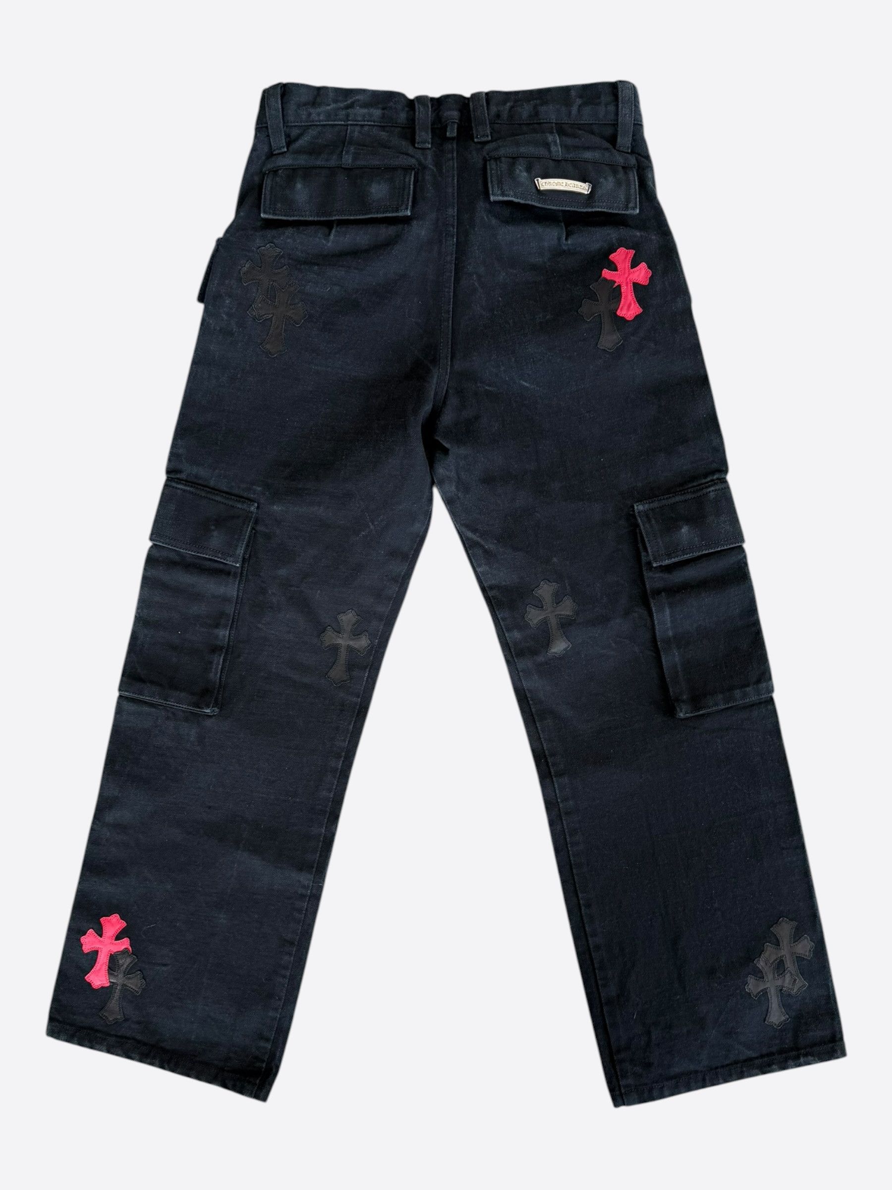 Chrome Hearts Chrome Hearts Black & Red Cross Patch Cargo Pants Size US 33 - 2 Thumbnail