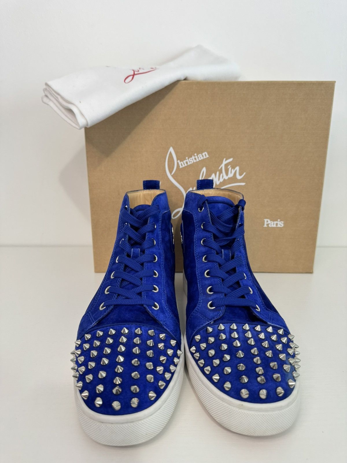 Louis Vuitton Christian Louboutin Lou Spikes Orlato Sneakers – Sz 45.5 Size US 12.5 / EU 45-46 - 2 Thumbnail