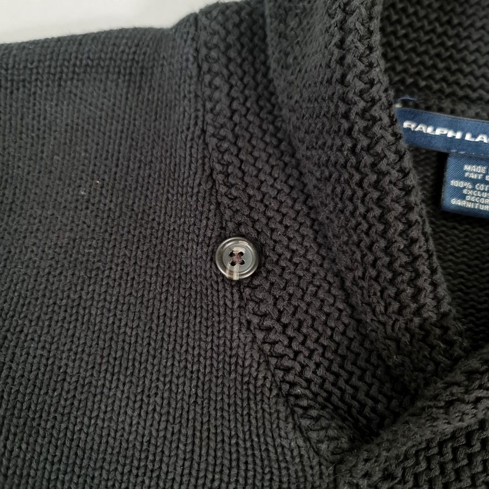 Polo Ralph Lauren Polo Ralph Lauren Jumper Womens Shawl Neck Black Large 100% Cotton Pullover Knit Embroidered Logo Wool? Size L / US 10 / IT 46 - 5 Thumbnail
