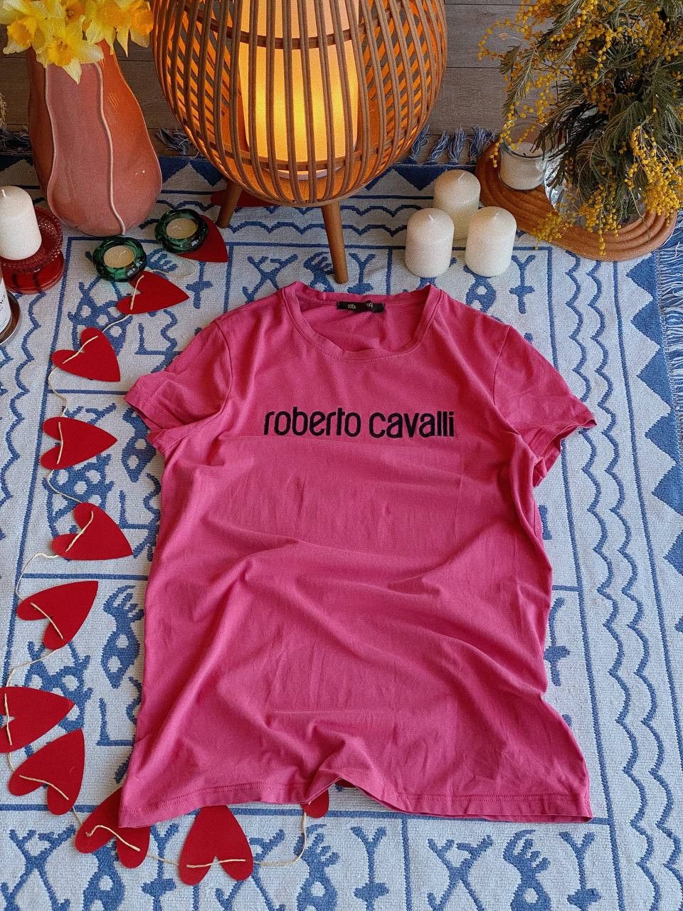 Roberto Cavalli Roberto Cavalli T-Shirt Pink Logo Y2K Size XXL / US 16-18 / IT 52-54 - 1 Thumbnail