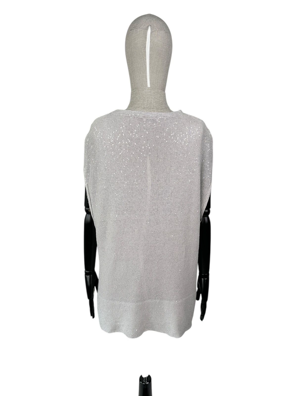 Brunello Cucinelli BRUNELLO CUCINELLI Linen Silk Sequins Sleeveless Sweater Size M / US 6-8 / IT 42-44 - 3 Thumbnail