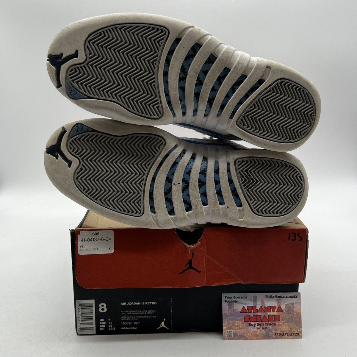 Jordan Brand Air Jordan 12 grey university blue Size US 8 / EU 41 - 8 Thumbnail