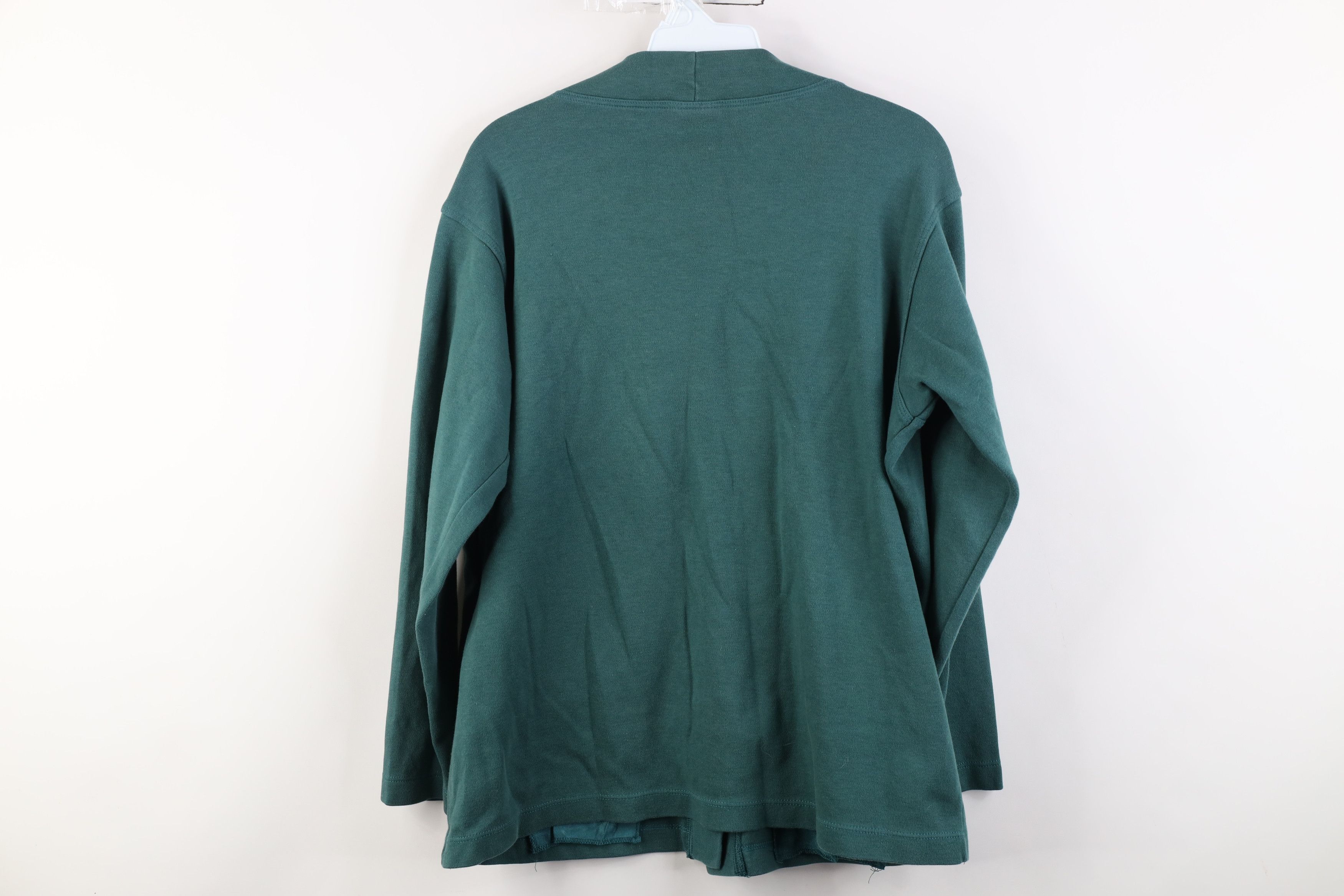 L.L. Bean Vintage 90s LL Bean Blank Cotton Cardigan Sweater Green USA Size M / US 6-8 / IT 42-44 - 12 Thumbnail