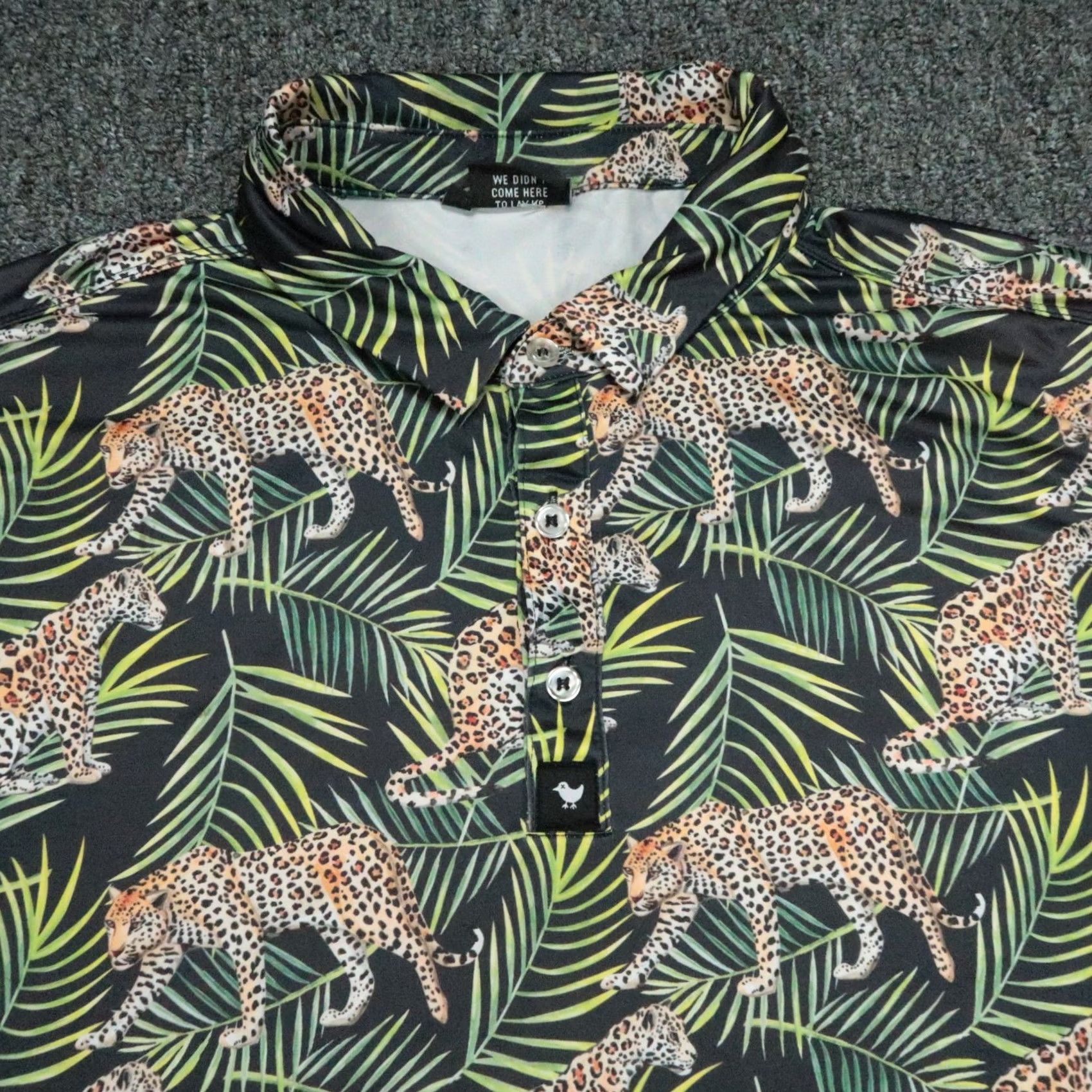 Vintage Bad Birdie Polo Shirt Mens L Green Black Short Sleeve Animal Print 90s? Size US L / EU 52-54 / 3 - 2 Thumbnail