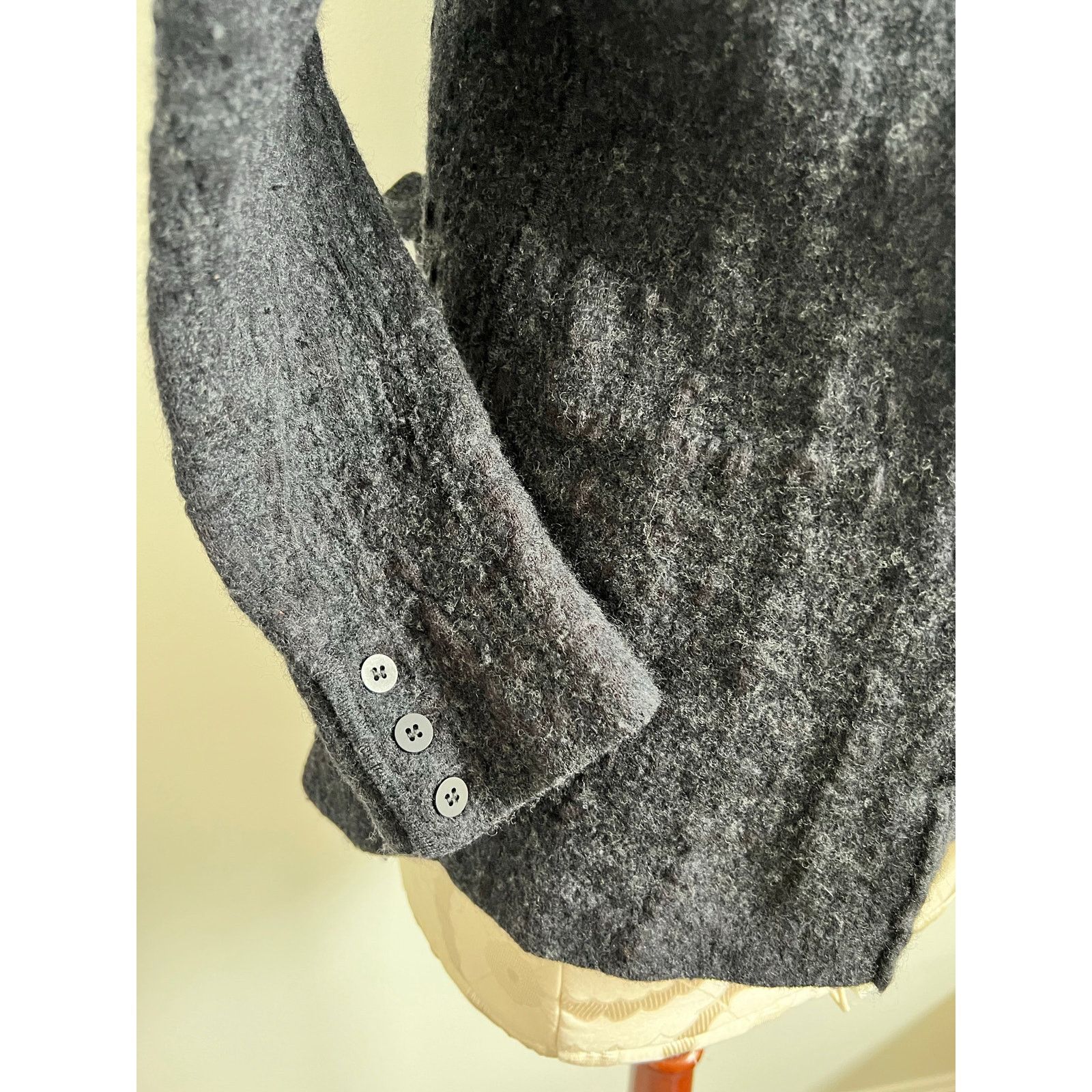 Eileen Fisher Eileen Fisher Button Up Wool Blend Gray Jacket Small Size S / US 4 / IT 40 - 5 Thumbnail