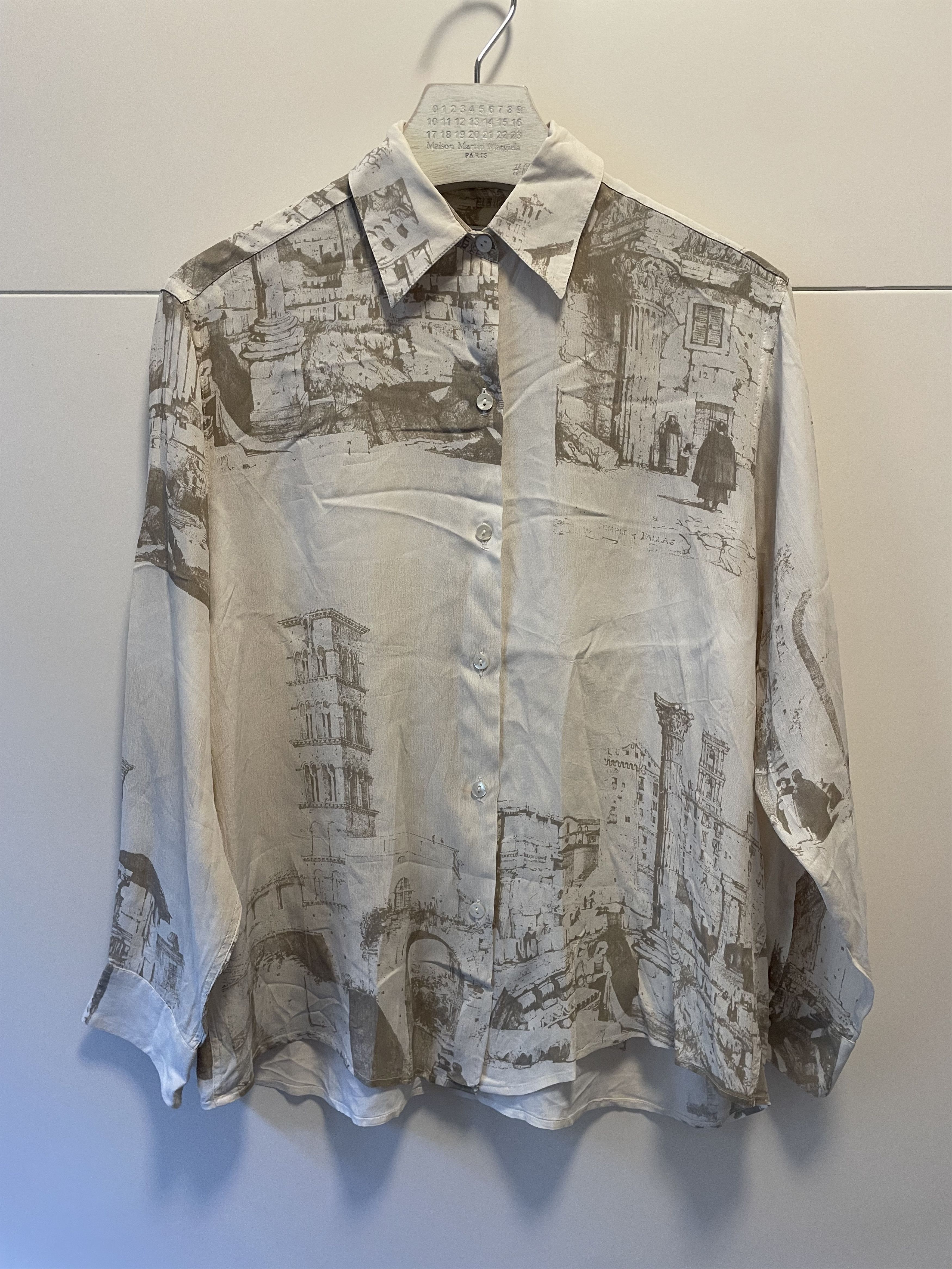 Garage camisa de viscosa con fino estampado beige Size M / US 6-8 / IT 42-44 - 5 Thumbnail
