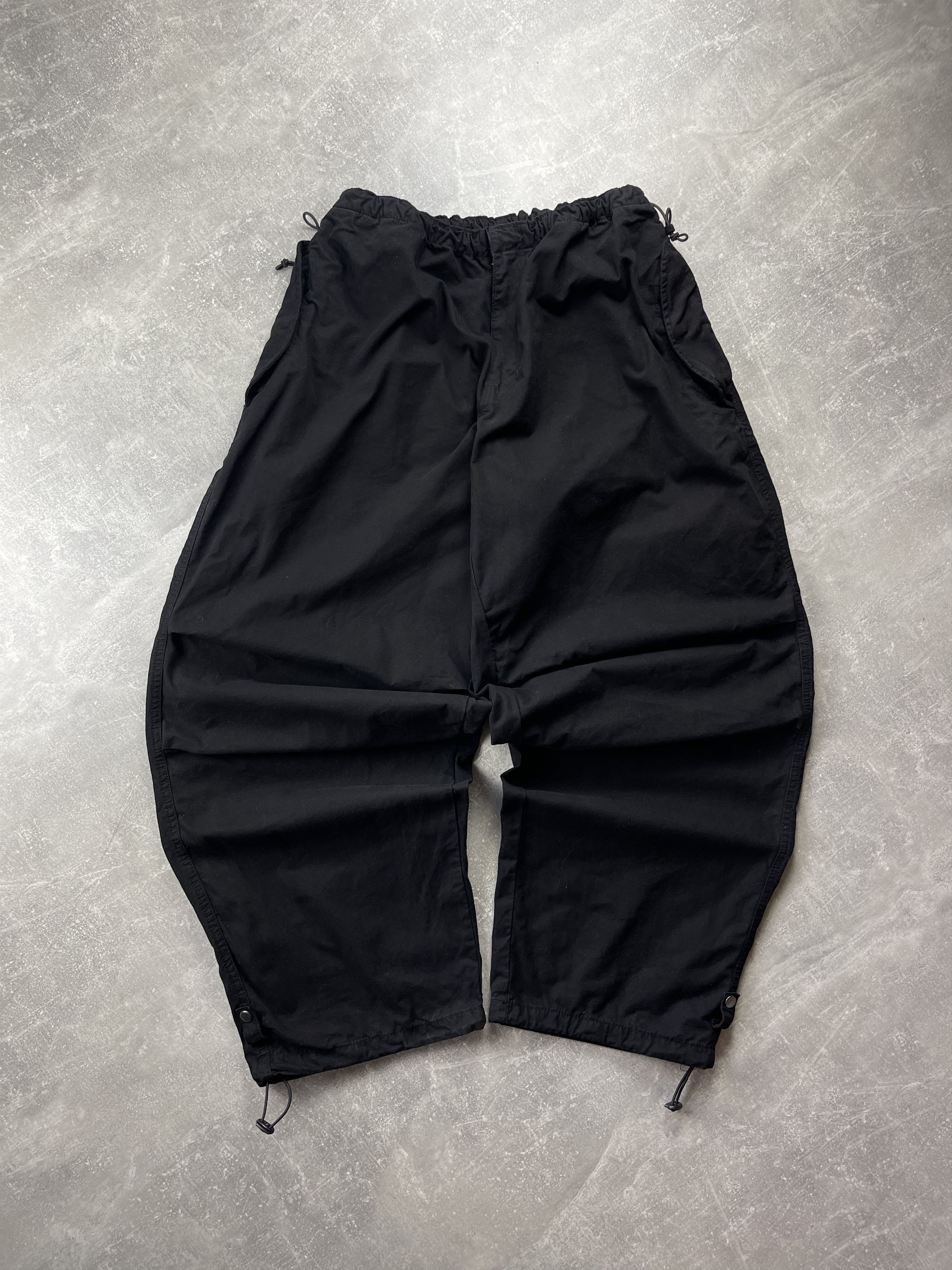 Japanese Brand Black cotton gorpcore wide parachute pants drawstring Size US 32 / EU 48 - 2 Thumbnail