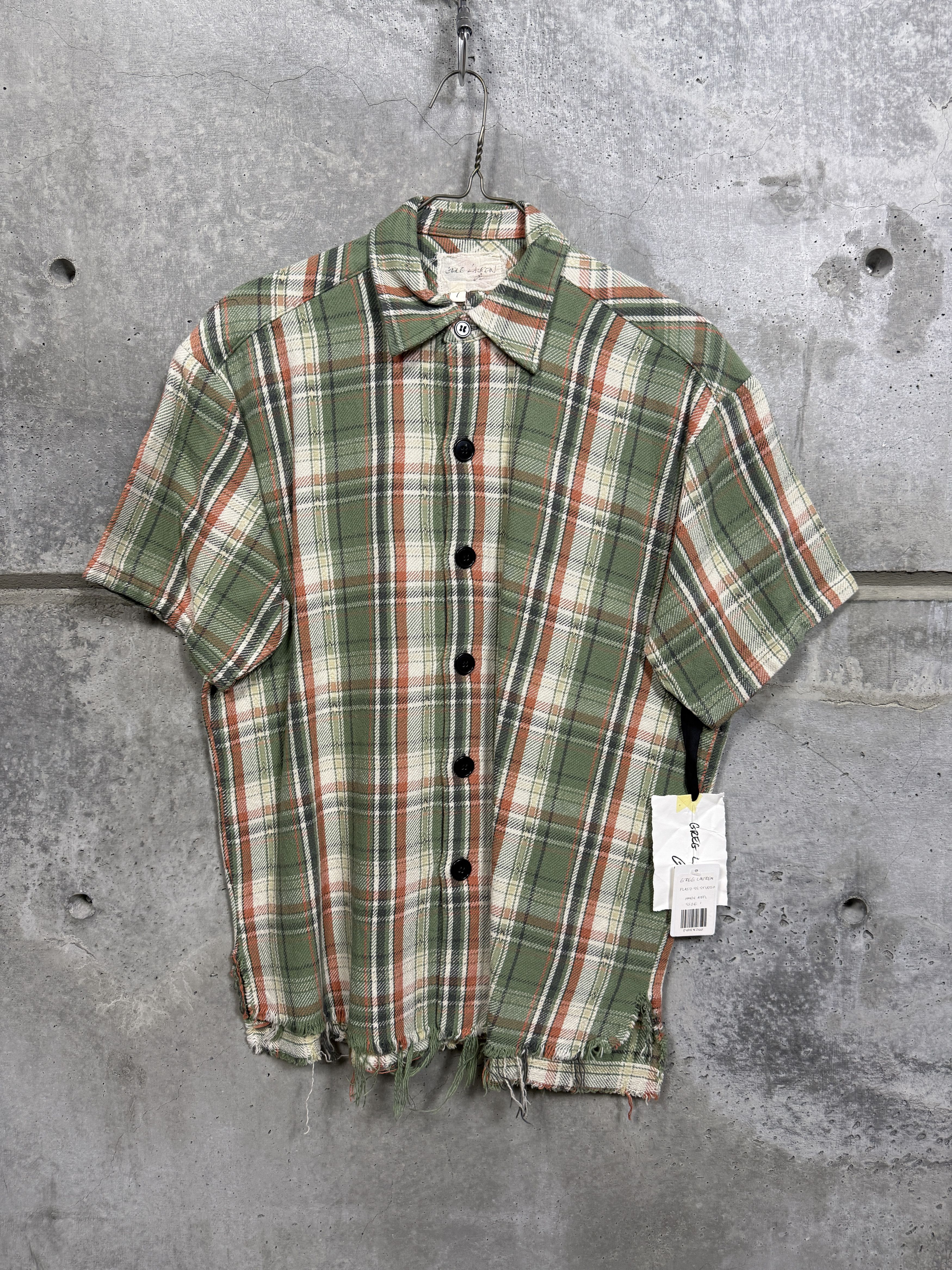 Greg Lauren $750 Greg Lauren Army Plaid Short Sleeve Studio Shirt Size US S / EU 44-46 / 1 - 2 Thumbnail
