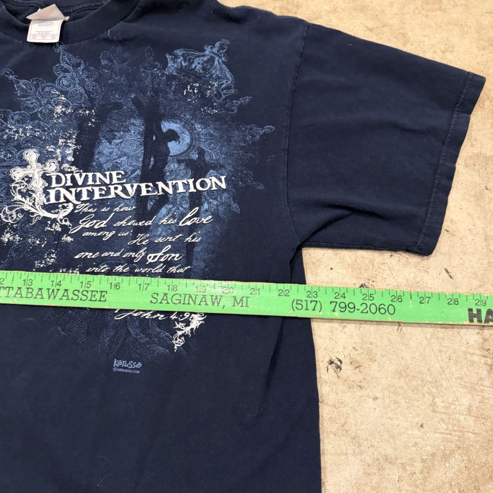 Vintage VINTAGE Divine Intervention Shirt Mens XL Blue Jesus Religion T-Shirt Community 4:9 Christian Tennessee River Casual Size US XL / EU 56 / 4 - 6 Thumbnail