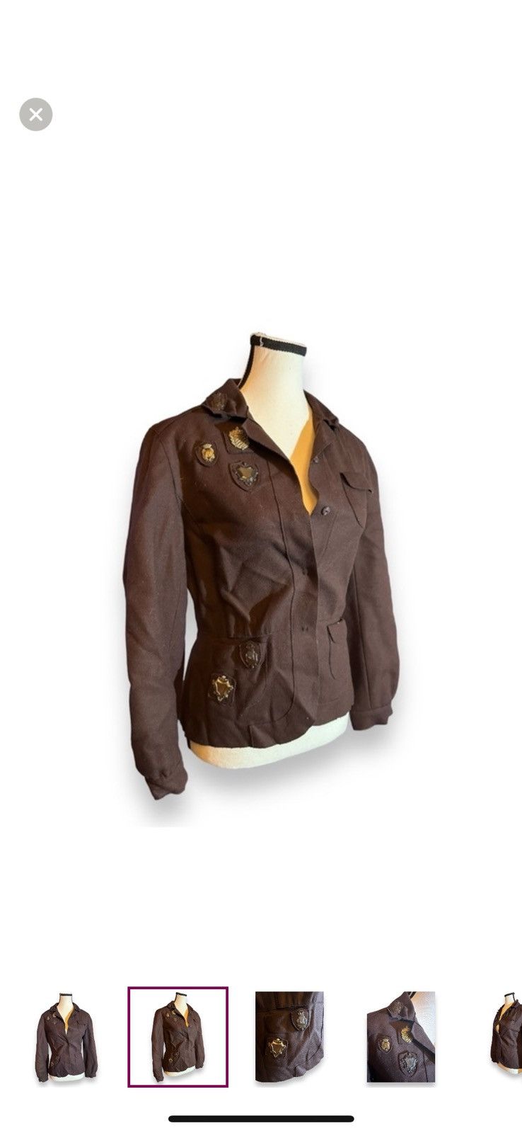 Miu Miu Vintage Women’s M Miu Miu Wool Military Metal Insignia Size M / US 6-8 / IT 42-44 - 1 Thumbnail