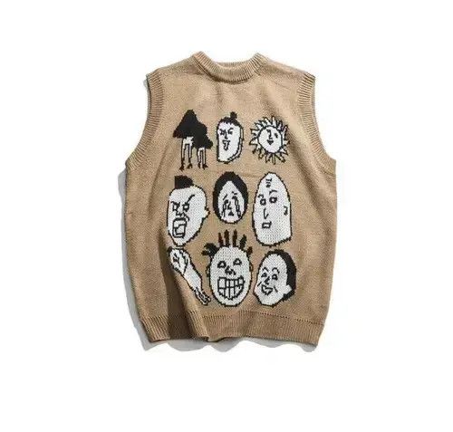 Hong Kong style cartoon new sweater vest