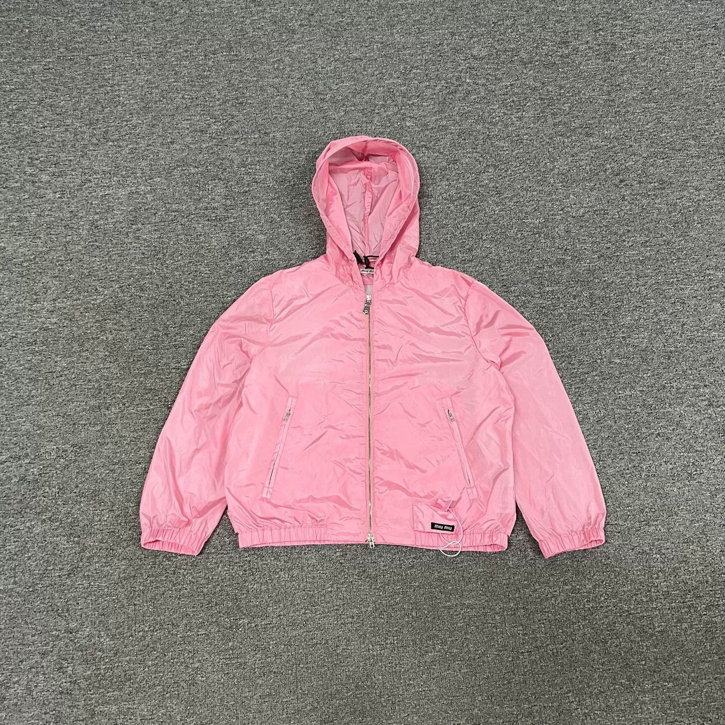 Miu Miu Miu Miu Pink Hooded Windbreaker with Logo Size S / US 4 / IT 40 - 1 Thumbnail
