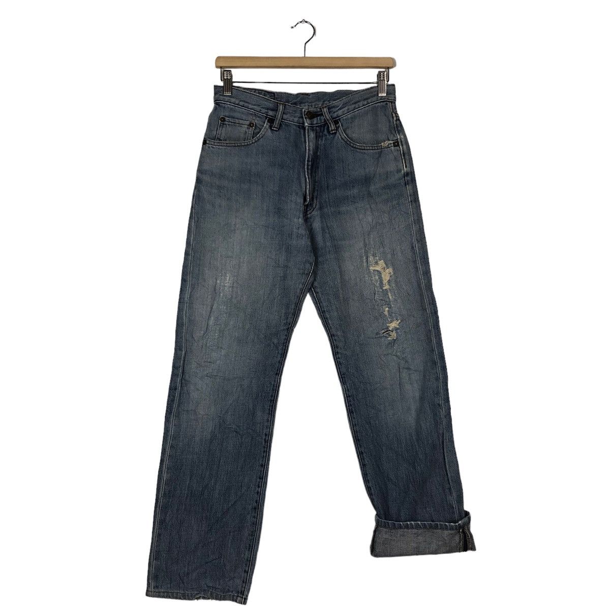 Japanese Brand 🔥90’s Distressed Denim Jeans Gold Rush Japan Made Size US 30 / EU 46 - 9 Thumbnail