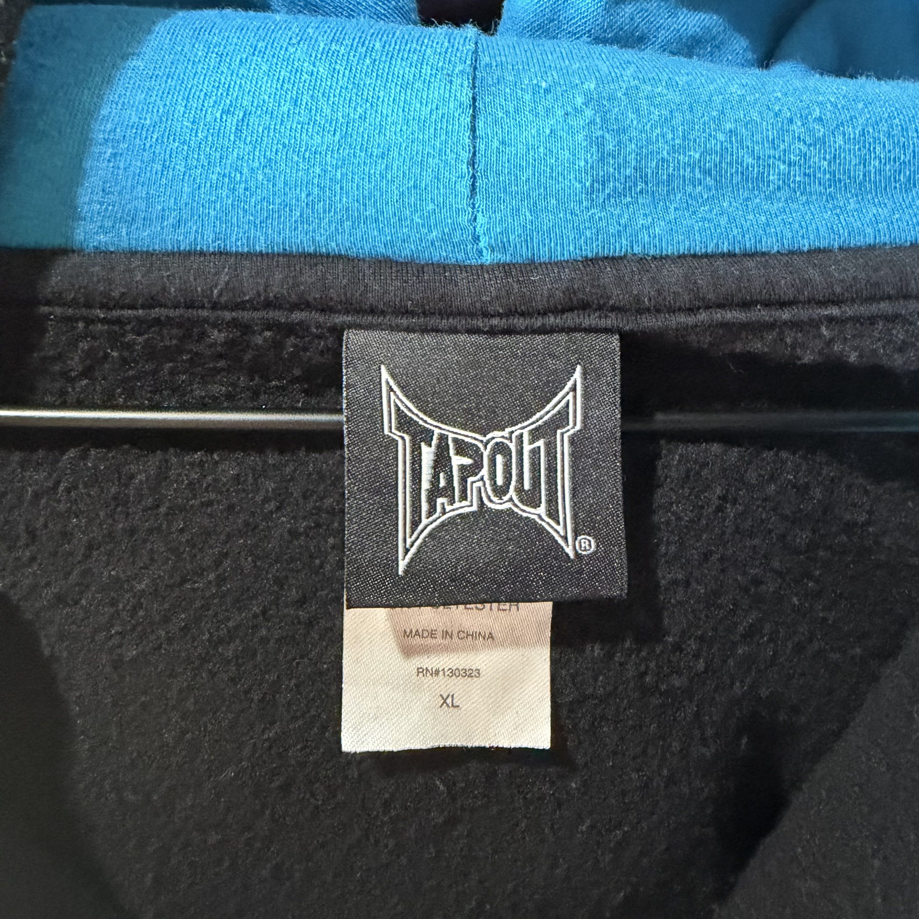Tapout Tapout Y2K Full Zip Hoodie Jacket Mens Sz XL Black Turquoise Size US XL / EU 56 / 4 - 7 Thumbnail