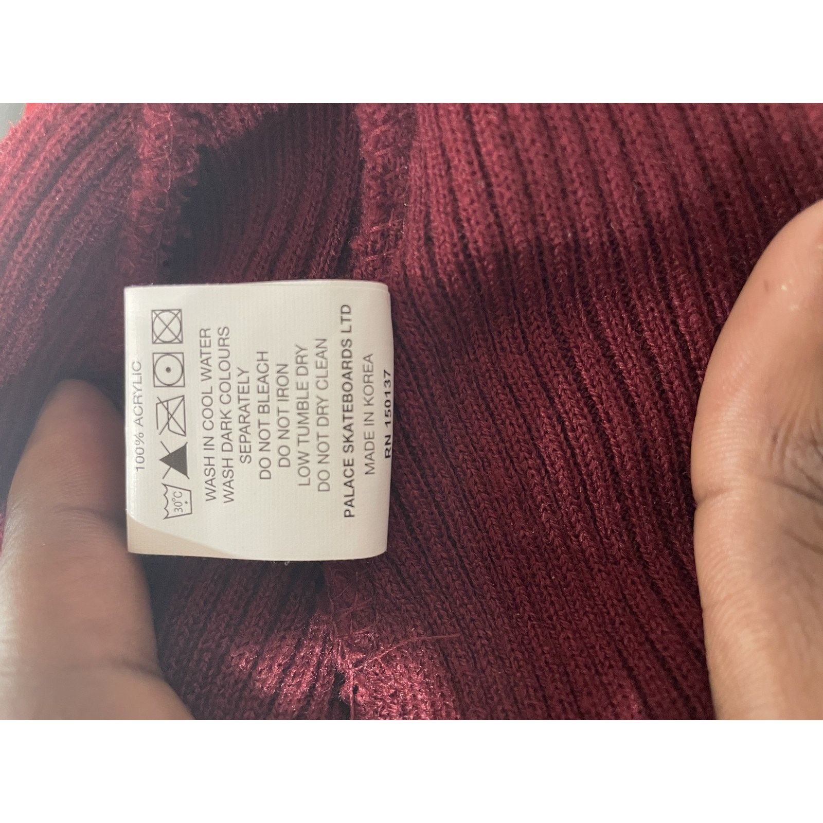 Palace PALACE ARCH LOGO BEANIE BURGUNDY PREOWNED Size ONE SIZE - 3 Thumbnail