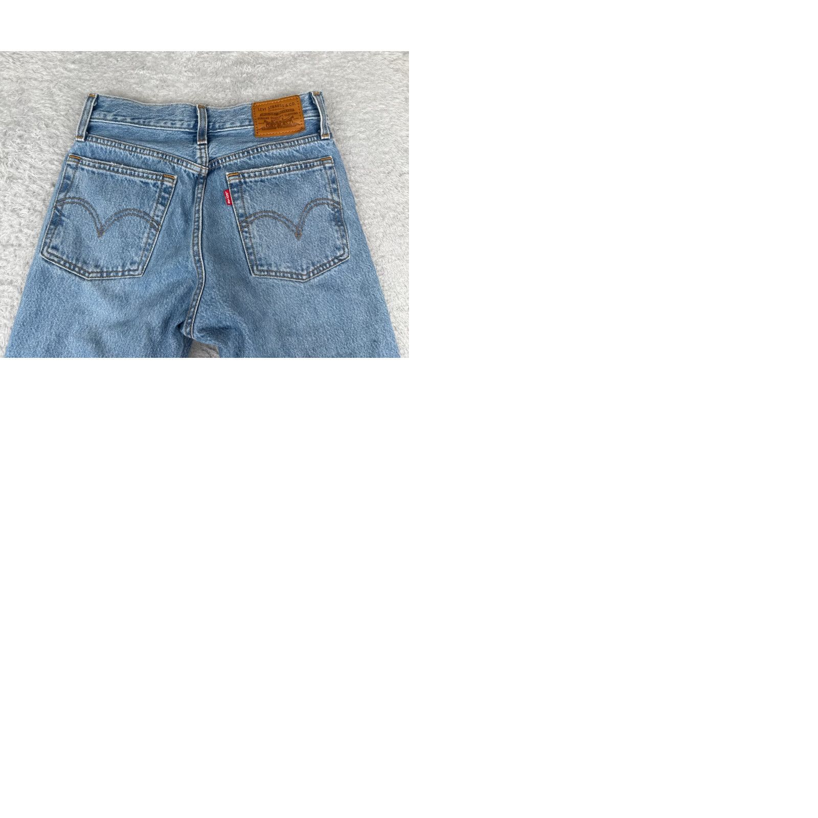 Levi's Levi's Jeans Women 25 Blue Denim Wedgie Straight Distressed 25x25 500 Series Size 42" / US 20 - 11 Thumbnail