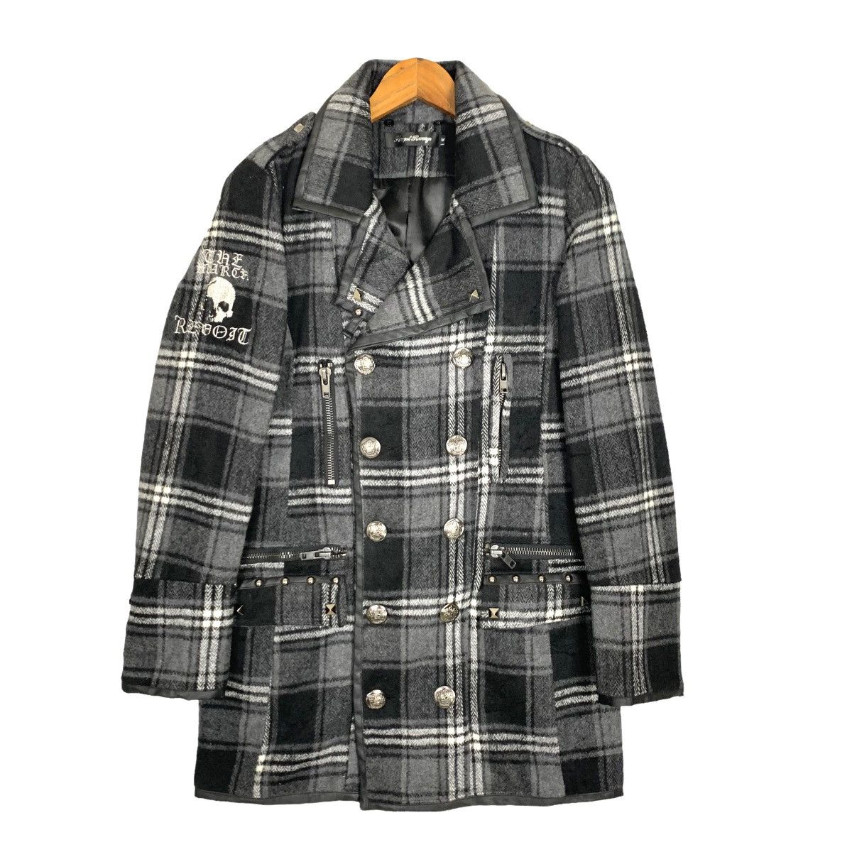 Japanese Brand Vintage Sexpot Revenge Punk Wool Double Breasted Trench Coat Size M / US 6-8 / IT 42-44 - 1 Thumbnail