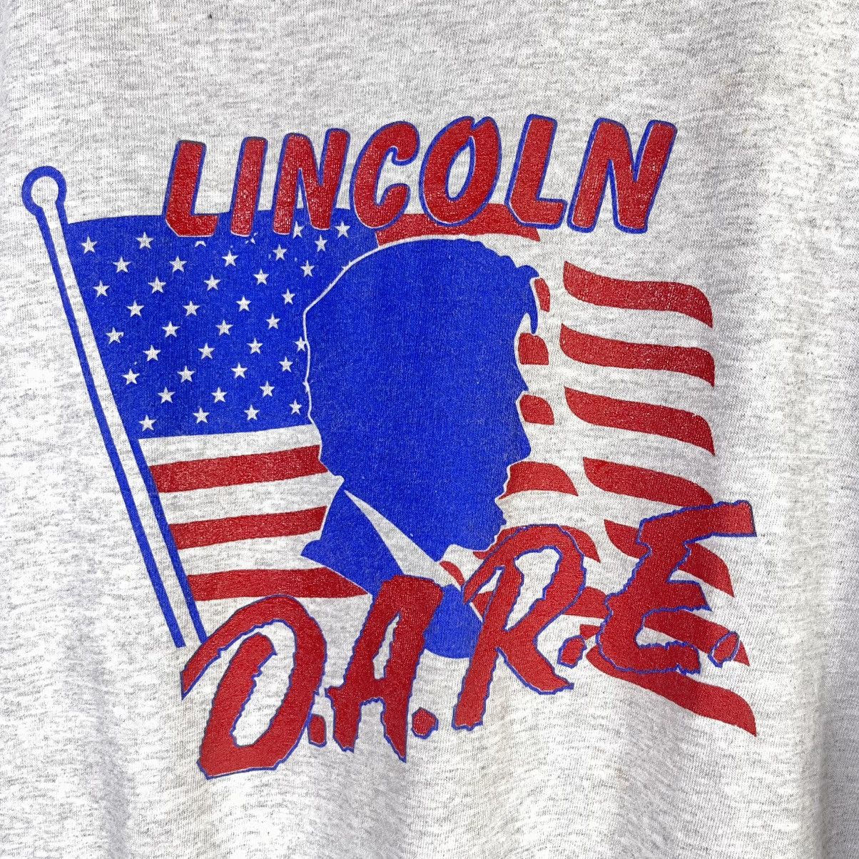 Anvil × D.A.R.E × Vintage Rare! Vintage 90s Abraham Lincoln DARE Tshirt Size US L / EU 52-54 / 3 - 7 Thumbnail