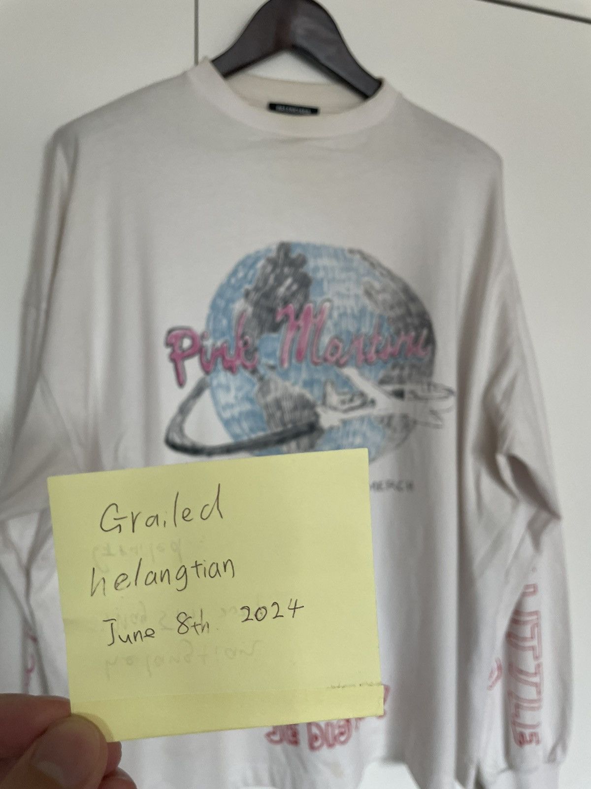 Balenciaga Balenciaga Pink Martini White Long Sleeve T-shirt Size US M / EU 48-50 / 2 - 11 Thumbnail