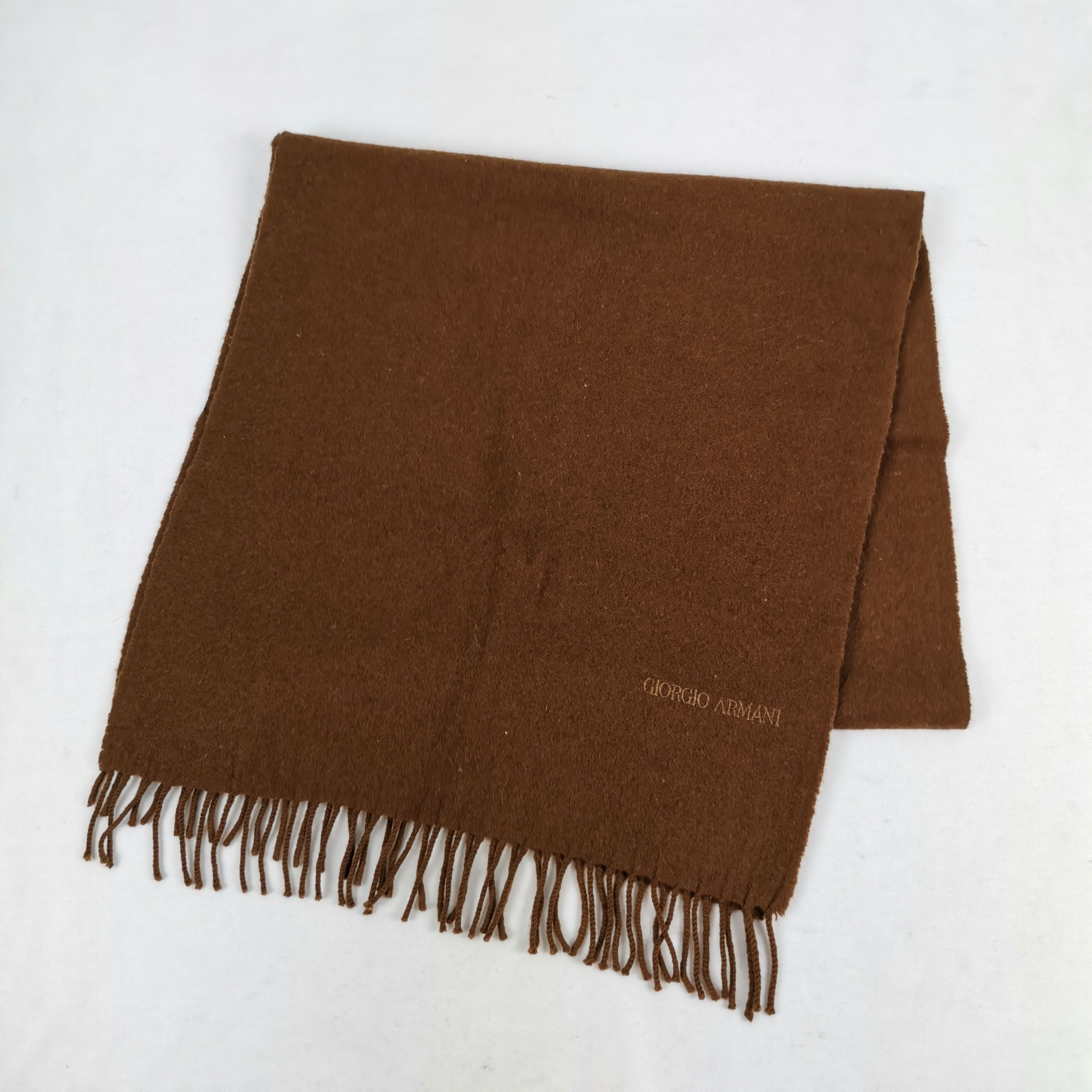 Giorgio Armani Vintage Giorgio Armani Scarf Muffler Wool Cashmere Scarves Size ONE SIZE - 3 Thumbnail