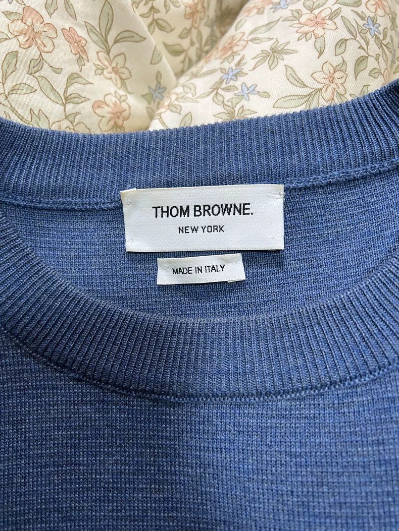 Thom Browne Thom Browne size3 Blue knitted sweater Size US L / EU 52-54 / 3 - 2 Thumbnail