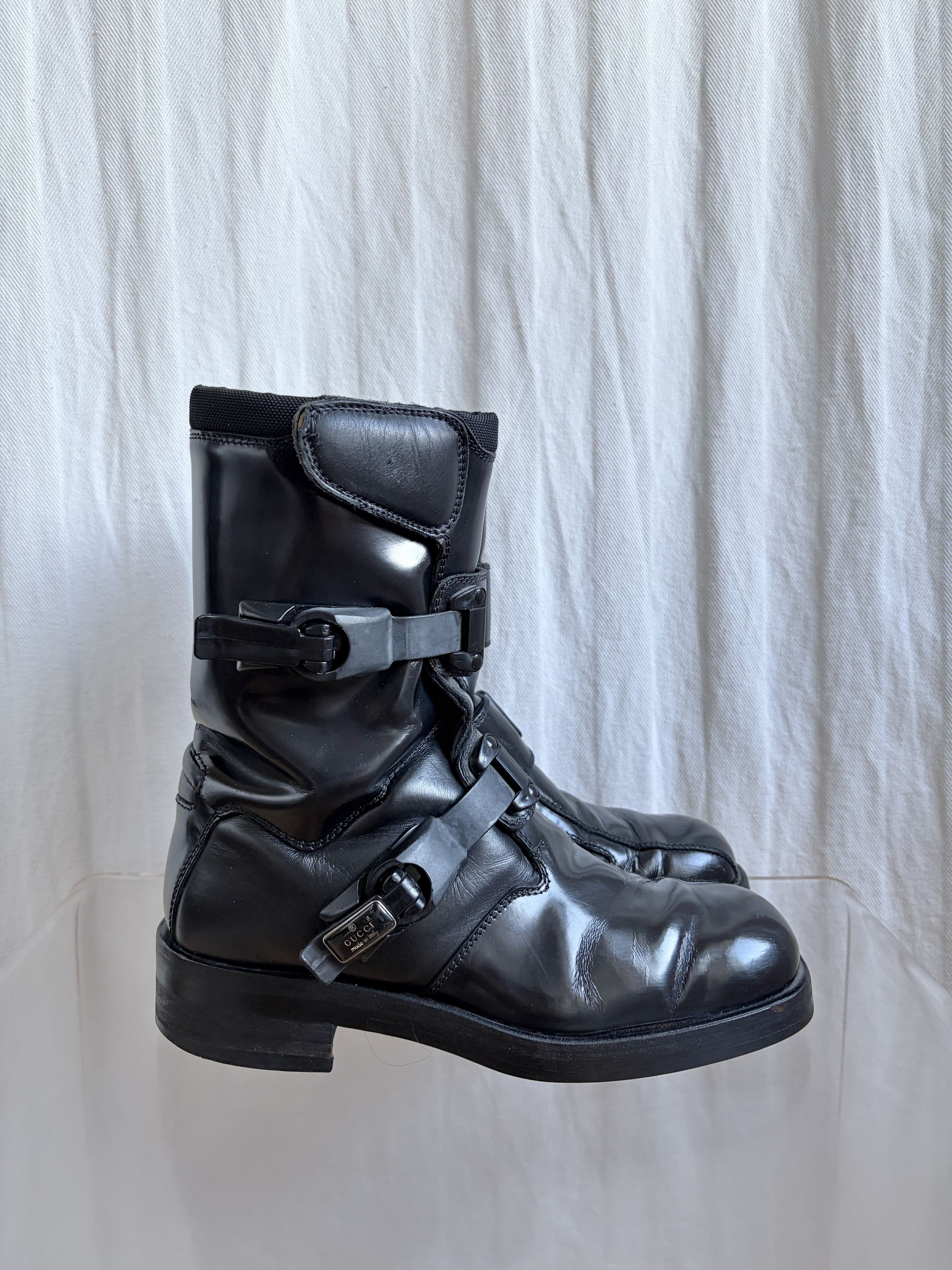 Gucci × Tom Ford GUCCI AW99 Tom Ford Chunky Motorcycle Boots | Grailed