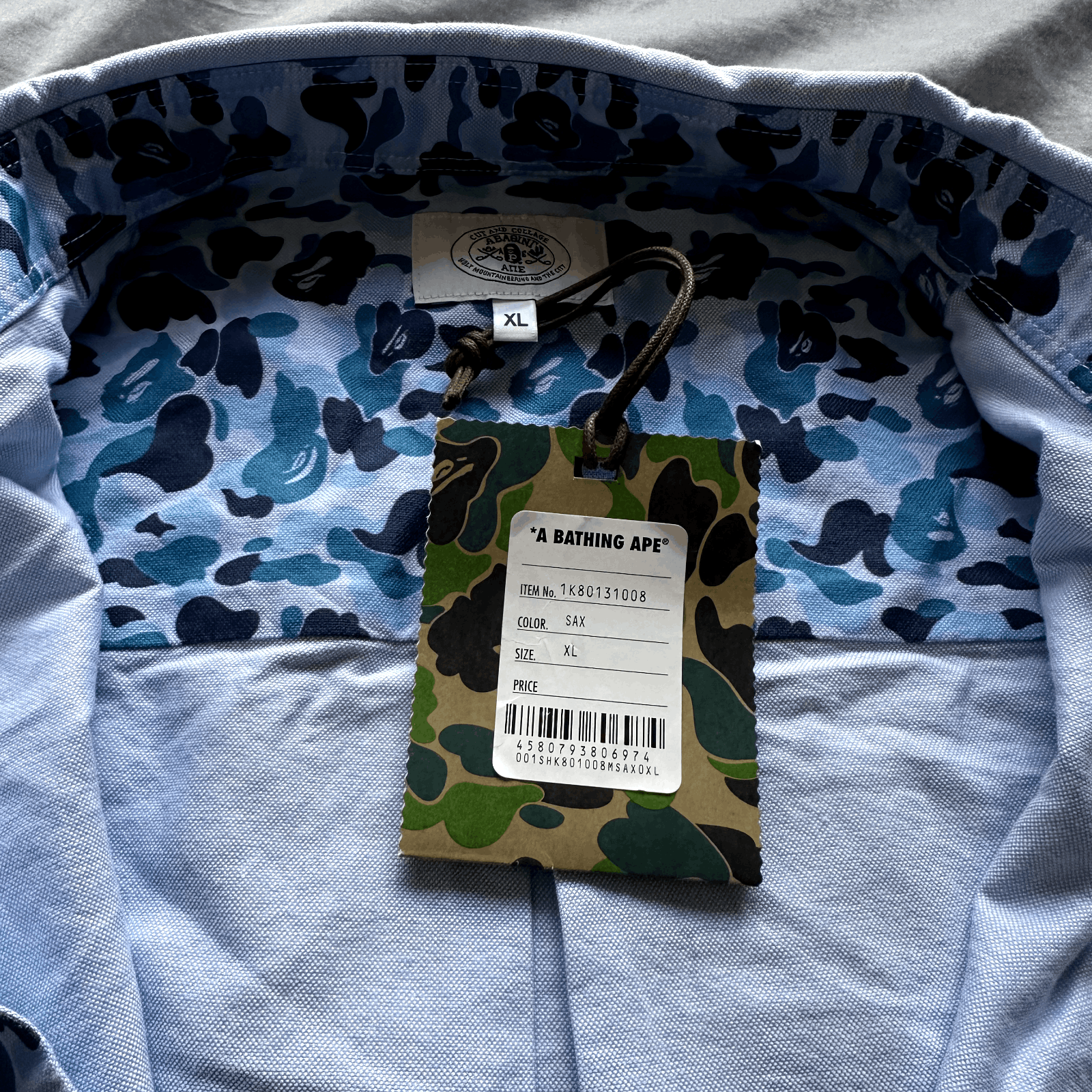 Bape ABC Bape Camo One Point Relaxed Fit Shirt Blue Button Down Size US XL / EU 56 / 4 - 4 Thumbnail