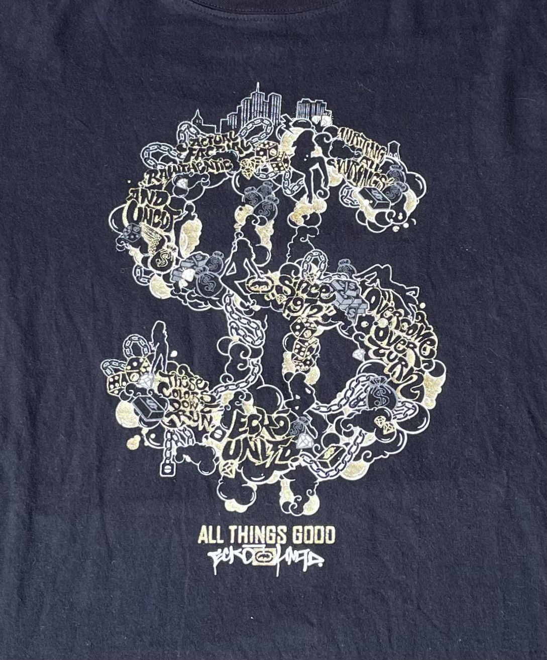 Ecko Unltd. Vintage Y2k Echo Unltd Dollar Sign “all Things Good” T Shirt Size US XL / EU 56 / 4 - 4 Thumbnail