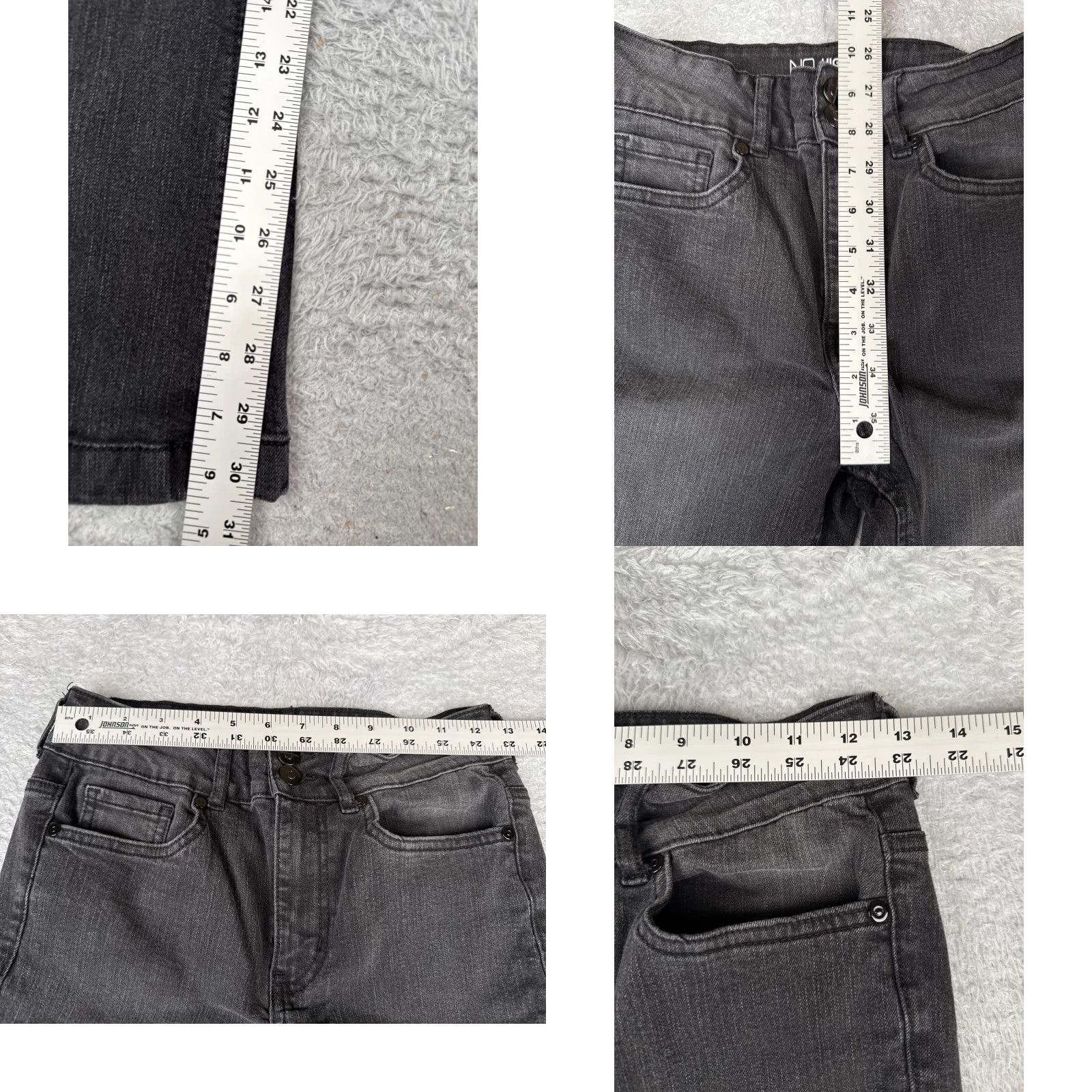 Vintage No Boundaries Jeans Juniors 7 Black Denim Bootcut Mid Rise Cotton Blend 26x31 Size 28" / US 6 / IT 42 - 8 Thumbnail