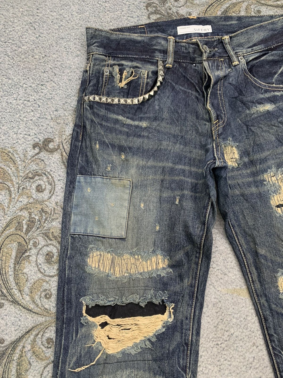 Self Edge Nice Sifury Copper Riveted Selvedge Denim Pant Made in Japan Size US 31 - 4 Thumbnail