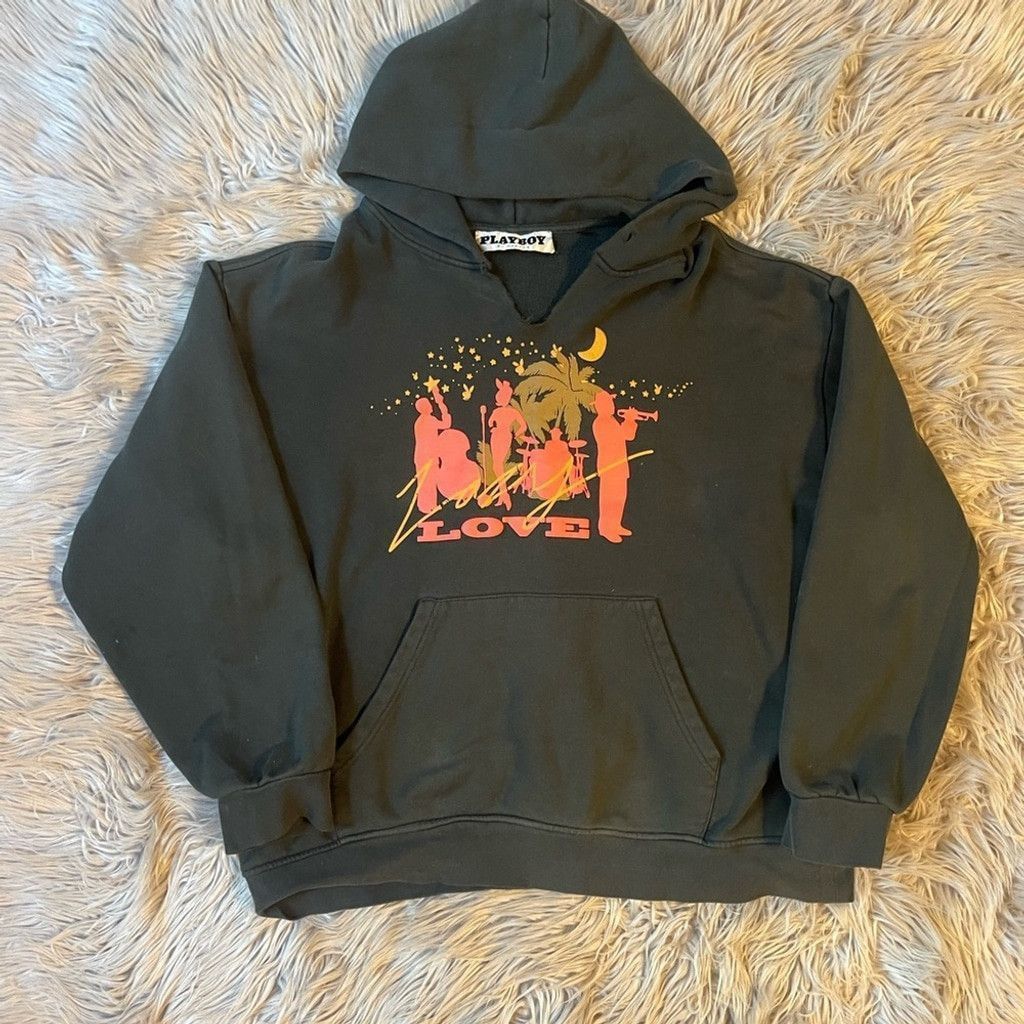 Playboy Playboy Love Forest Green Hoodie size XL(measurements shown) Size US L / EU 52-54 / 3 - 1 Thumbnail