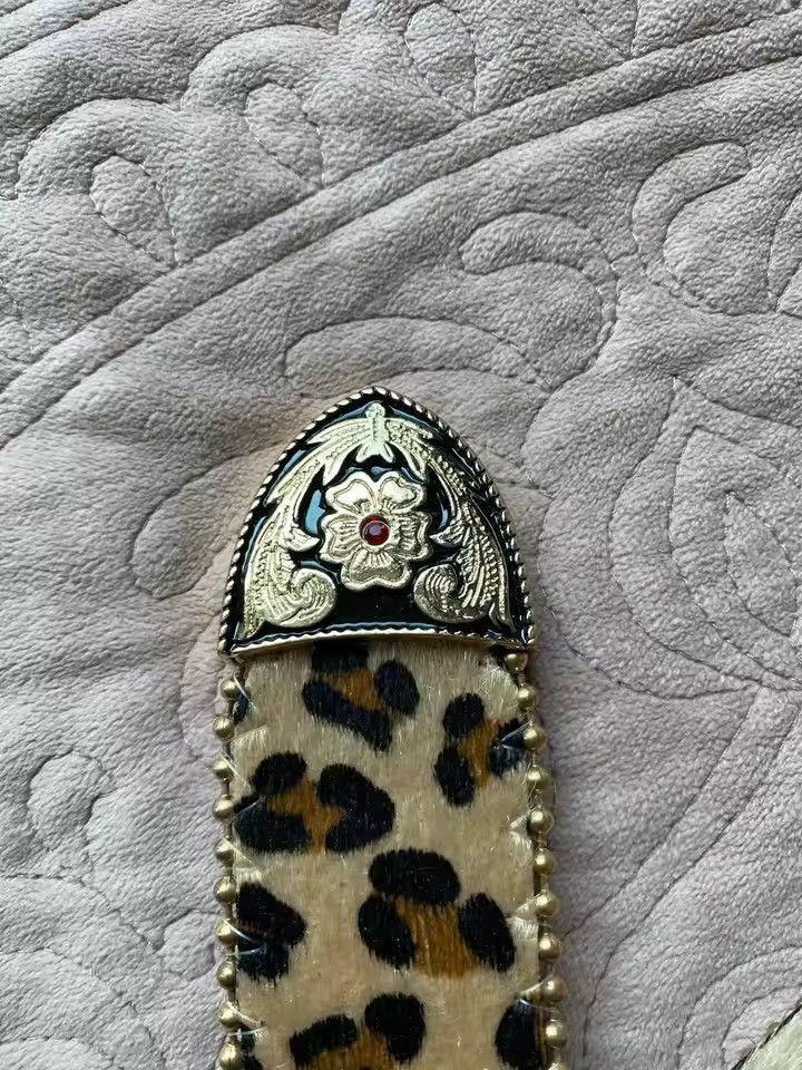 Japanese Brand Leopard Print Belt 112 cm Size ONE SIZE - 8 Thumbnail