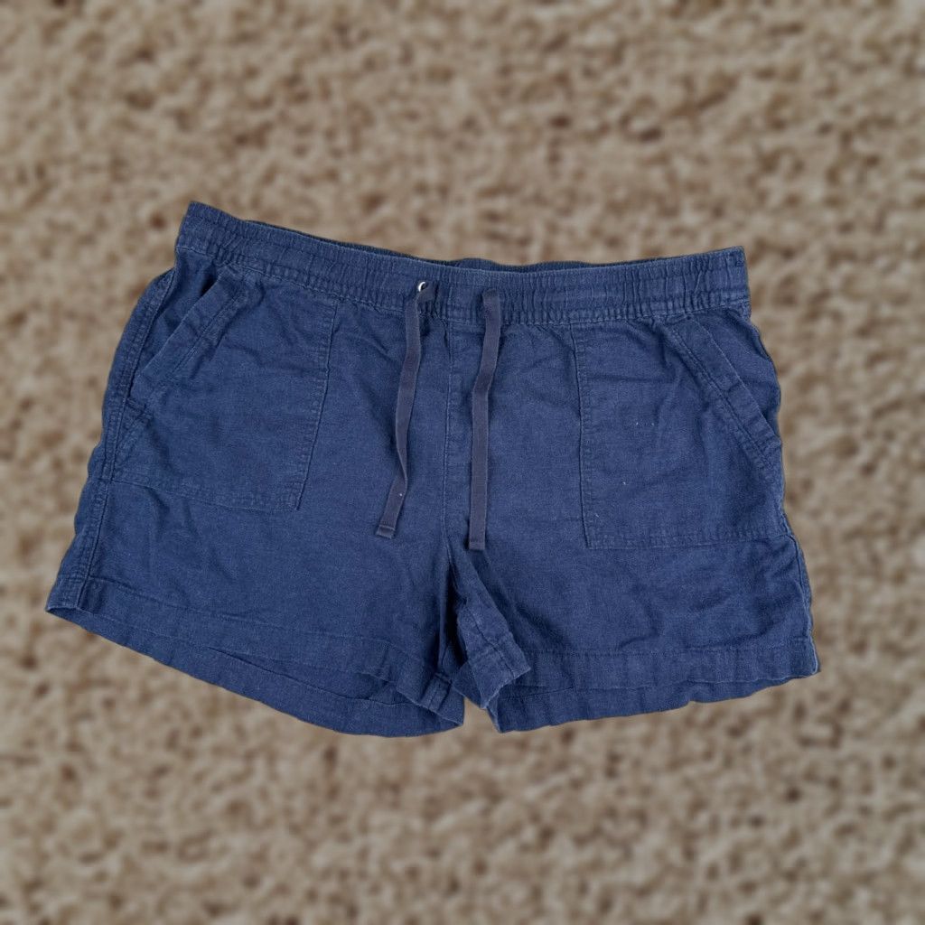 Nautica Nautica Jeans Shorts Women 2XL Blue Linen Blend Pull On Stretch Size 40" / US 18 - 1 Thumbnail
