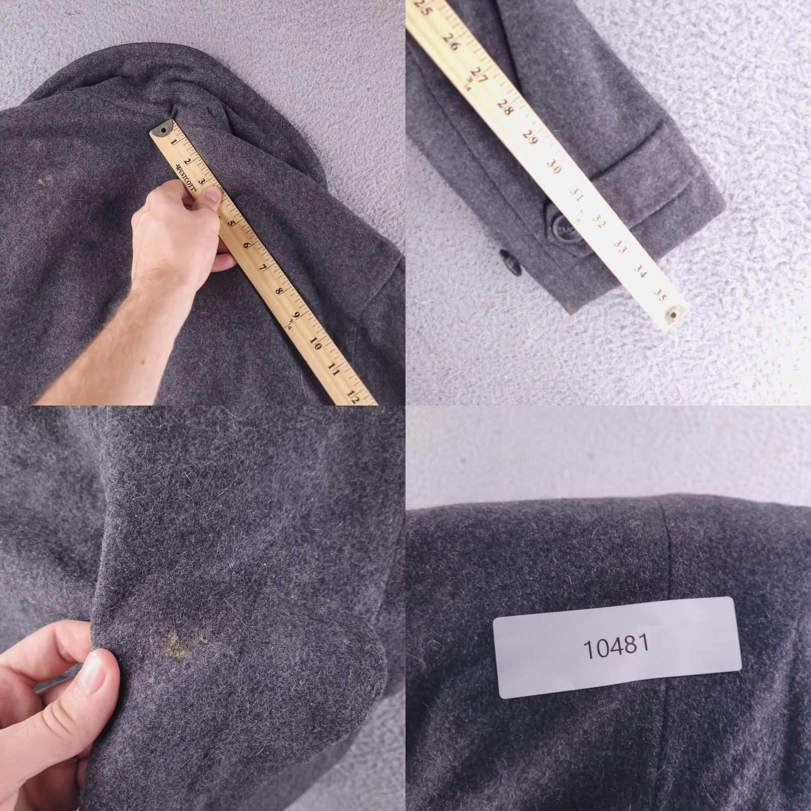 Gap VINTAGE Gap Wool Coat Mens L Gray Overcoat Military Premium VIN Size US L / EU 52-54 / 3 - 9 Thumbnail