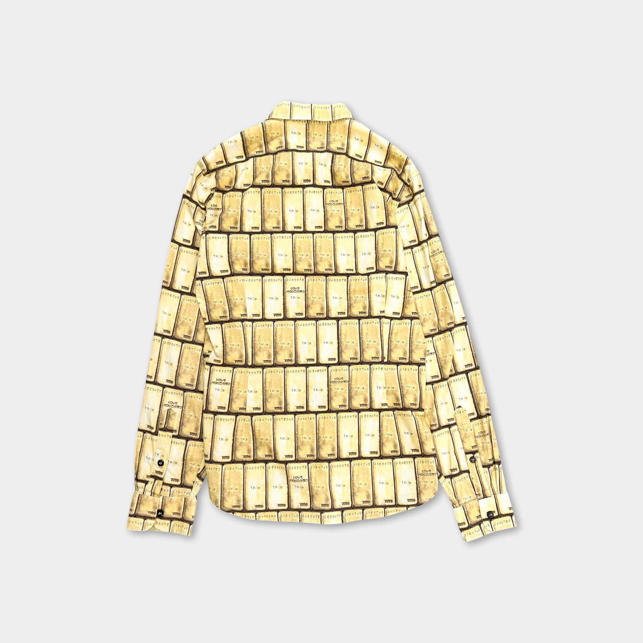 Moschino Love Moschino Gold Ingot Print Button Shirt Size US M / EU 48-50 / 2 - 3 Thumbnail