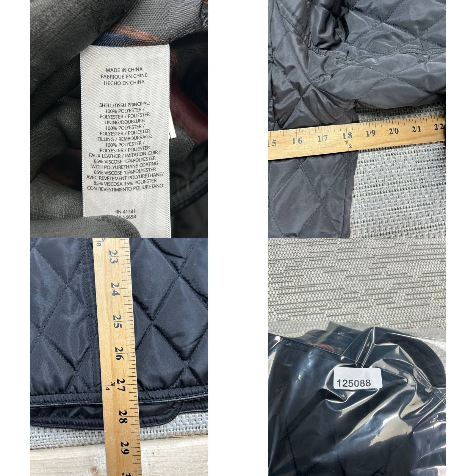Ralph Lauren Lauren Ralph Lauren Peacoat Womens Small Black Quilted Diamond Double Breasted Coat S Black Womens Pea Coat Size S / US 4 / IT 40 - 8 Thumbnail