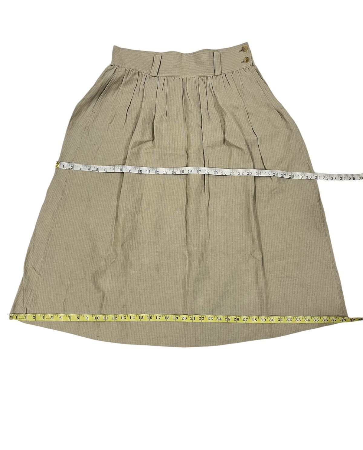 Japanese Brand × Yohji Yamamoto Yohji Yamamoto Linen Brown Plain Midi Skirt Size 34" / US 12 / IT 48 - 10 Thumbnail