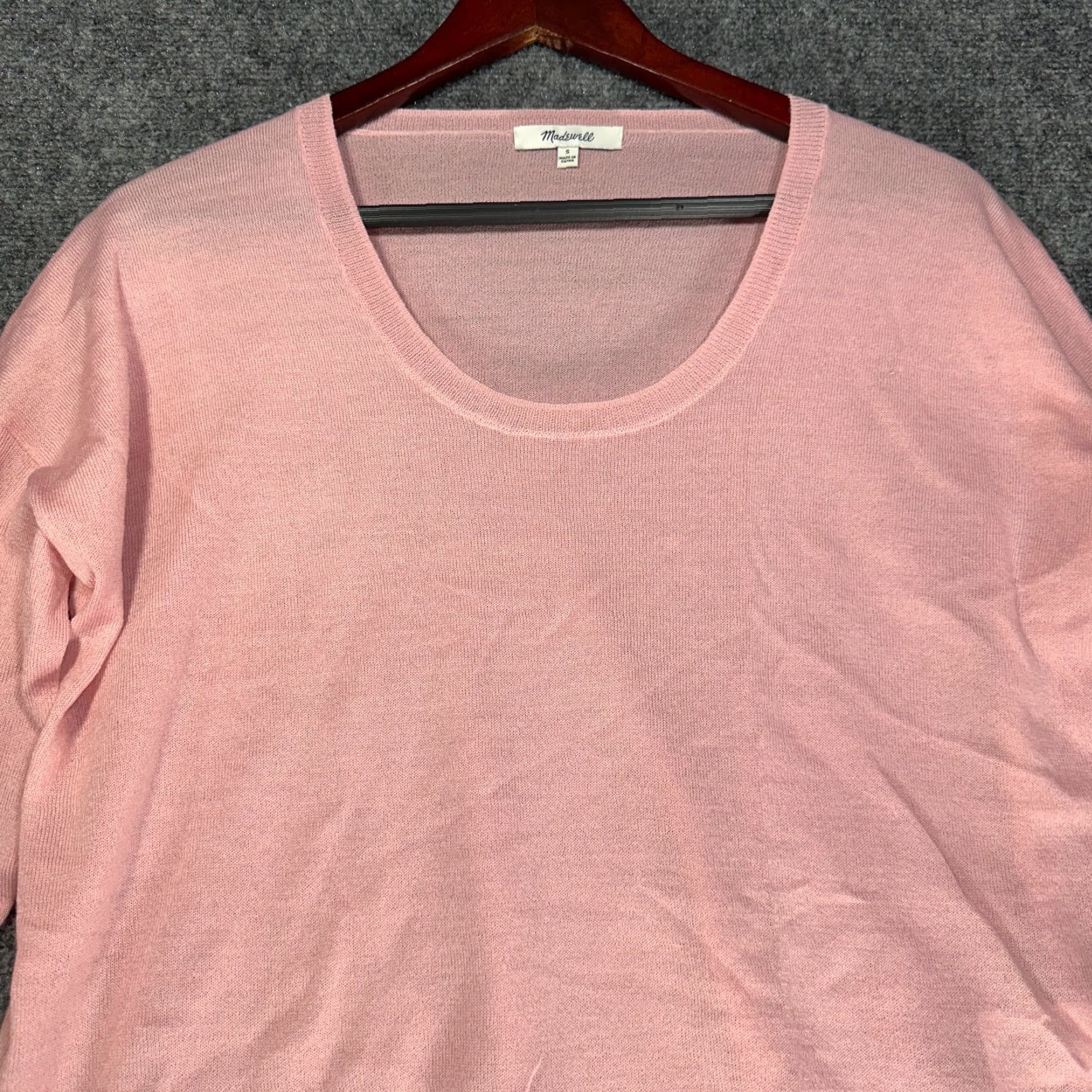 Madewell Madewell Sweater Womens Small Pink Merino Wool Blend Round Neck Long Sleeve Ribbed Cuffs_split hem_ Pullover Modern Classic 2020s Size S / US 4 / IT 40 - 4 Thumbnail