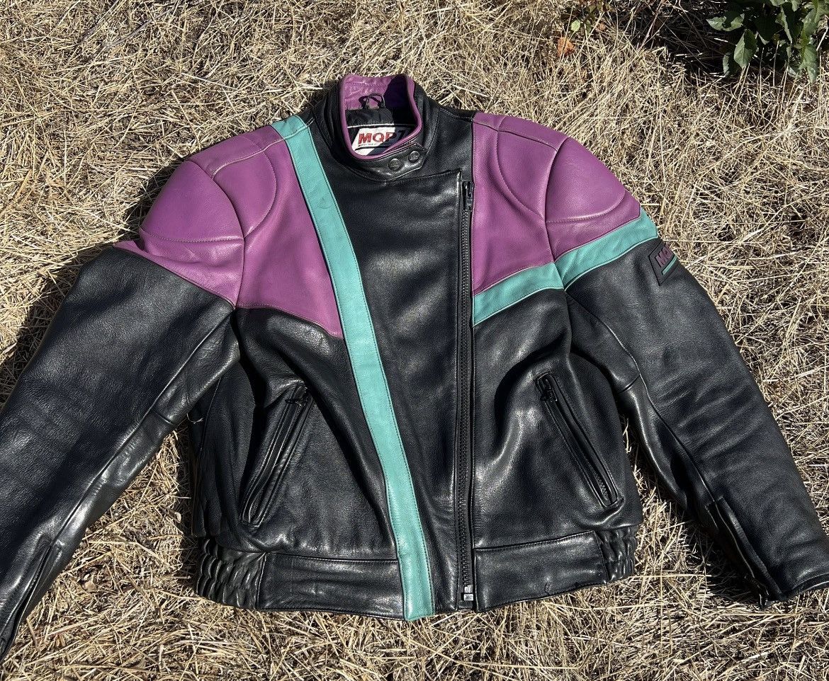 Other Vintage MQP Leather Motorcycle Jacket | 80s/90s Size L / US 10 / IT 46 - 1 Thumbnail