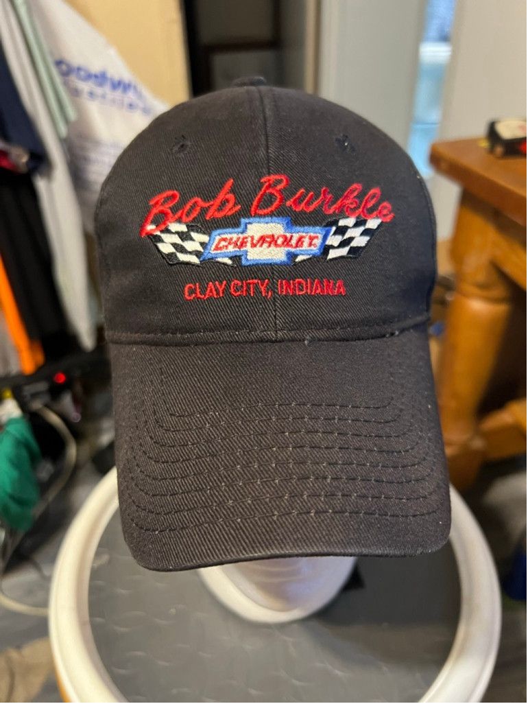 Vintage Men's Headliner Bob Burkle Chevrolet Black Red One Size Hat Size ONE SIZE - 1 Thumbnail