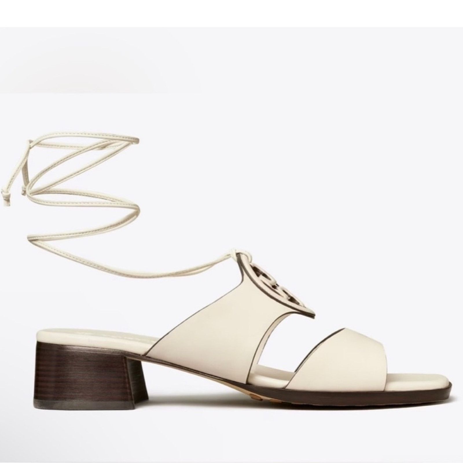 Tory Burch TORY BURCH White Lace Up Leather Block Heel $425 Sandals 7 Size US 7 / IT 37 - 15 Thumbnail