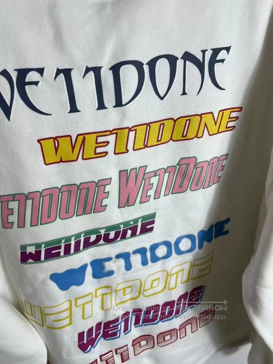 WE11DONE We11done Logo Sweatshirt in White. Size US M / EU 48-50 / 2 - 2 Thumbnail