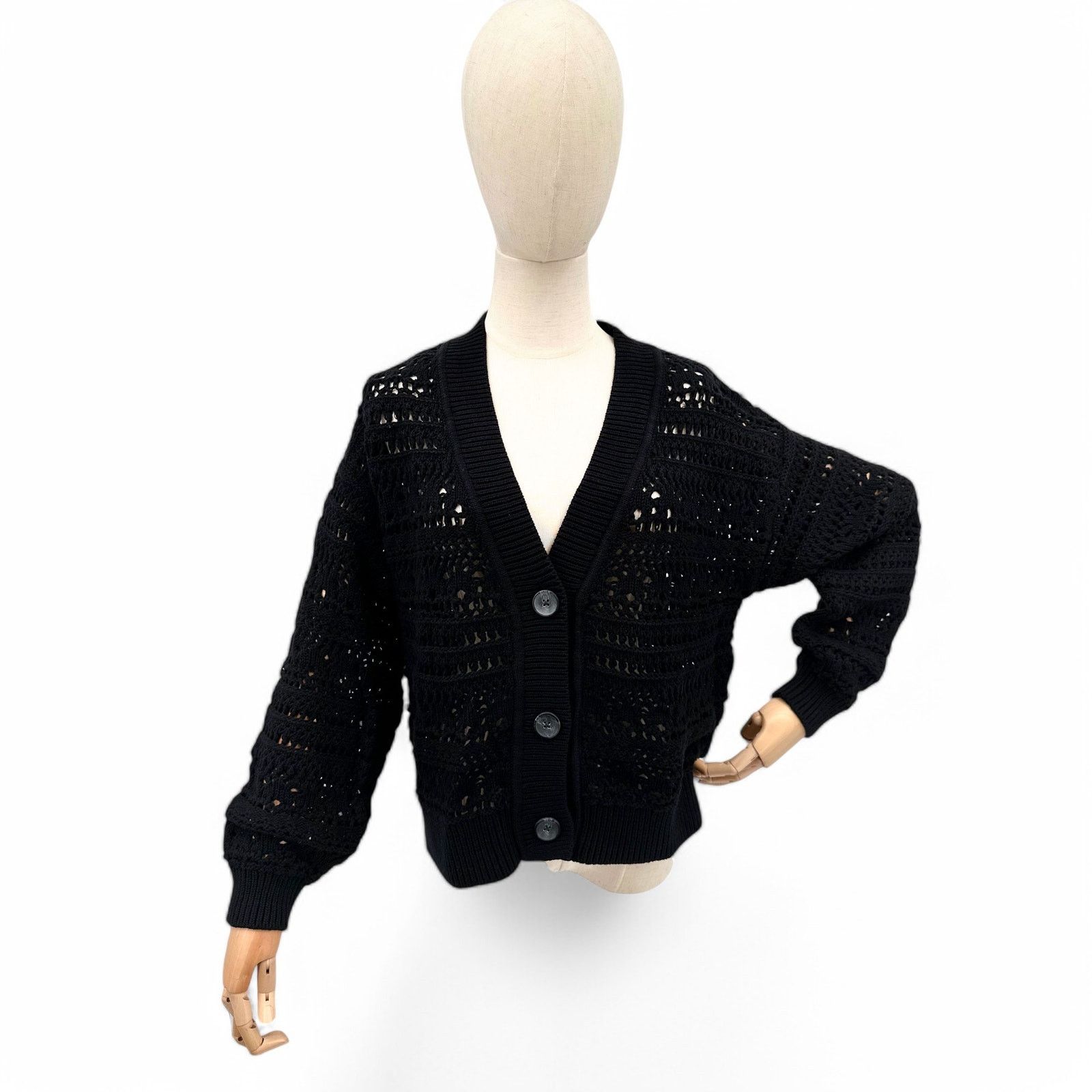 Old Navy Sweater Cardigan Blackjack Chunky Open Knit L