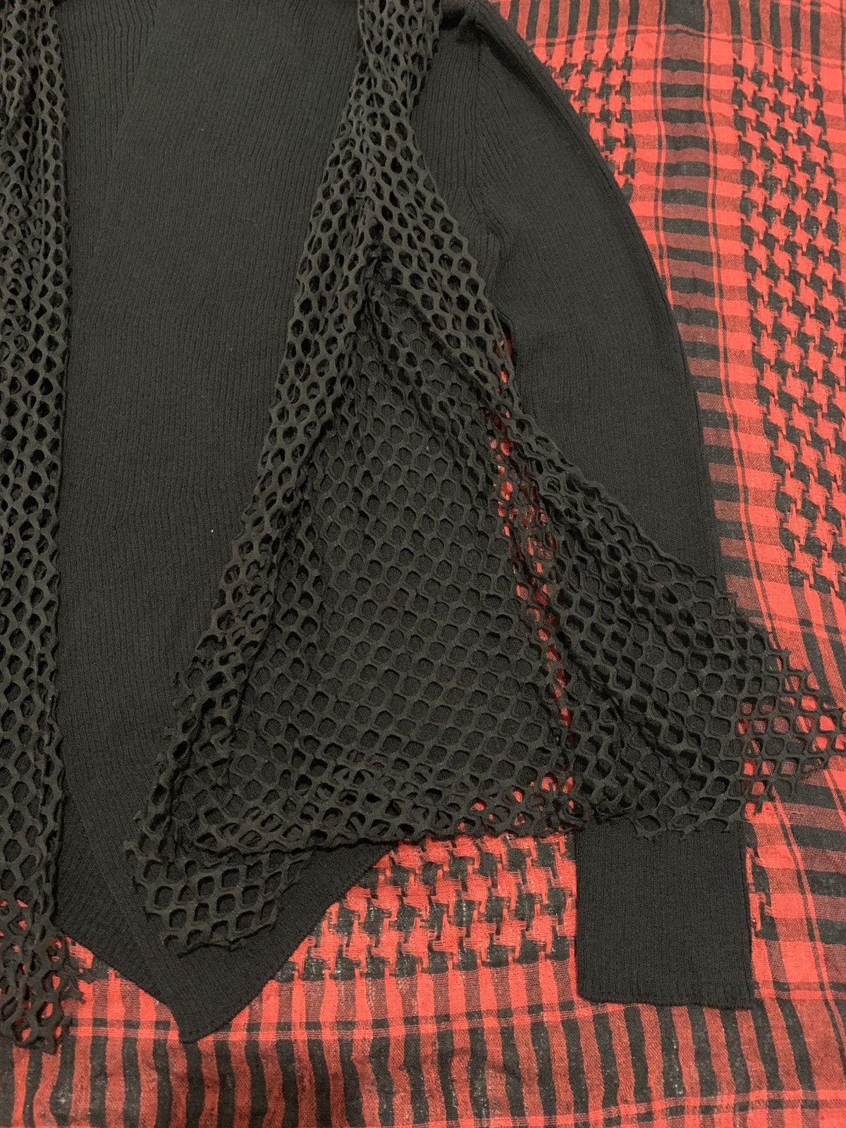Japanese Brand Trussardi Cross Distressed Back Cardigan with Scarf Size M / US 6-8 / IT 42-44 - 6 Thumbnail