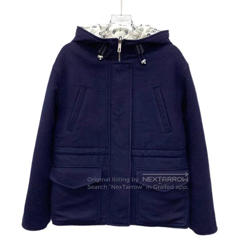 Hermes Hermes Deep Blue Pig Nose Print Full Print Cashmere Hooded Size XS / US 0-2 / IT 36-38 - 1 Thumbnail